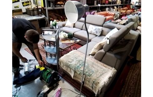 LAMPADAIRE MÉTAL GRIS