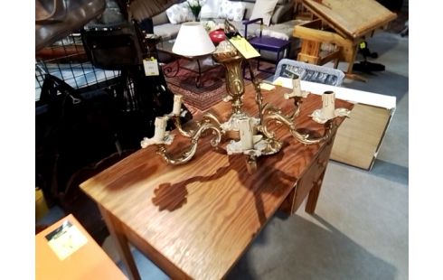 LUSTRE 6 BRANCHES BRONZE