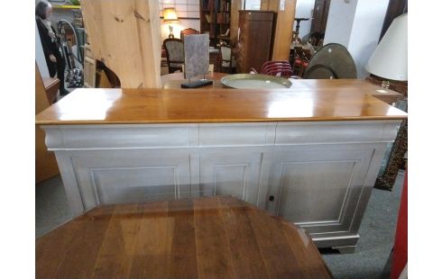 BUFFET BAS STYLE LOUIS PHILIPPE MERISIER PATINÉ