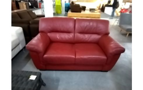 CANAPE CUIR ROUGE