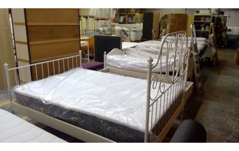 LIT METAL BLANC IKEA 140X200 + SOMMIER