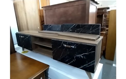 MEUBLE TV FOND A FIXER  AVEC 2 ETAGERES