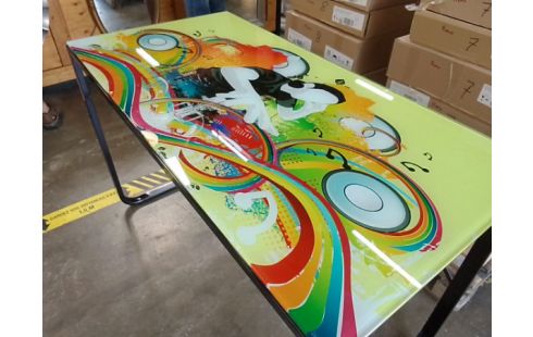 BUREAU INFORMATIQUE PLATEAU VERRE DJ