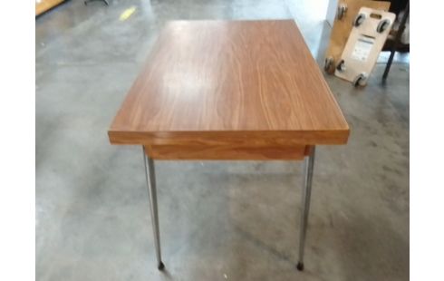 TABLE FORMICA MARRON 2 ALLONGES 1 TIROIR
