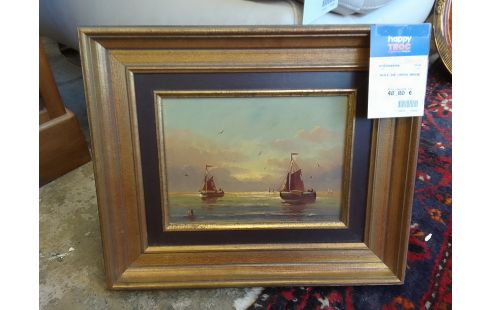 HUILE SUR CARTON MARINE