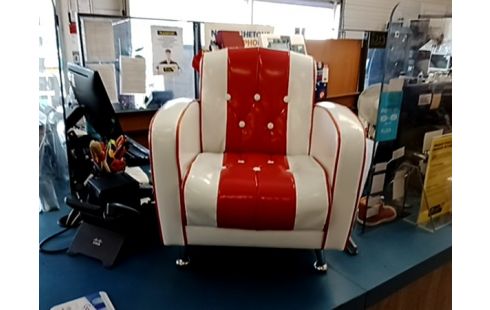 FAUTEUIL VINTAGE ENFANT ROUGE BLANC