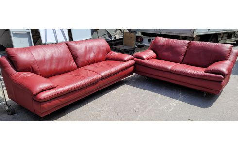 SALON CUIR ROUGE 3+2