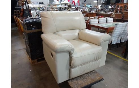 FAUTEUIL CUIR CREME RELAX