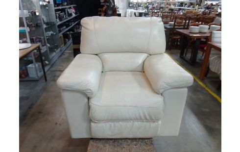 FAUTEUIL CUIR CREME RELAX