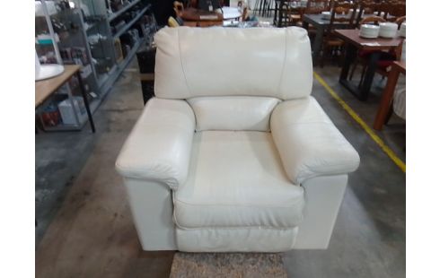FAUTEUIL CUIR CREME RELAX