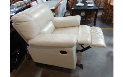 FAUTEUIL CUIR CREME RELAX