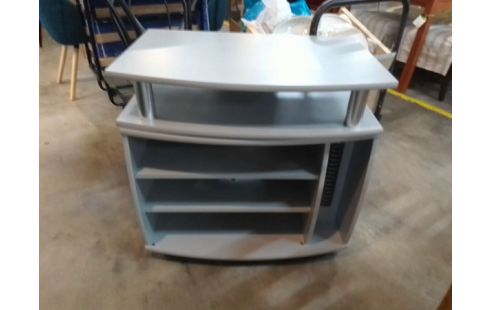 MEUBLE TV GRIS SUR ROULETTES