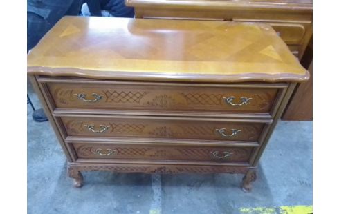 COMMODE 3 TIROIRS BOIS MASSIF