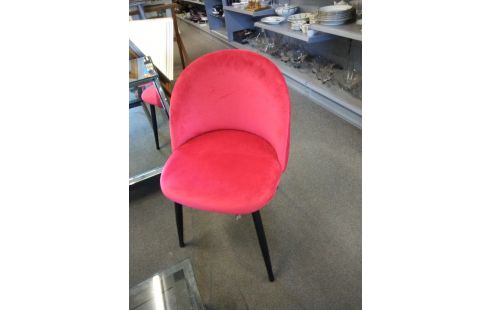 CHAISE VELOURS ROUGE