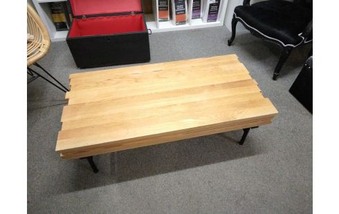 TABLE BASSE CHENE 2 TIROIRS HABITAT