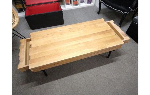 TABLE BASSE CHENE 2 TIROIRS HABITAT