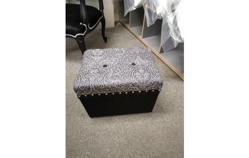 POUF VELOURS NOIR