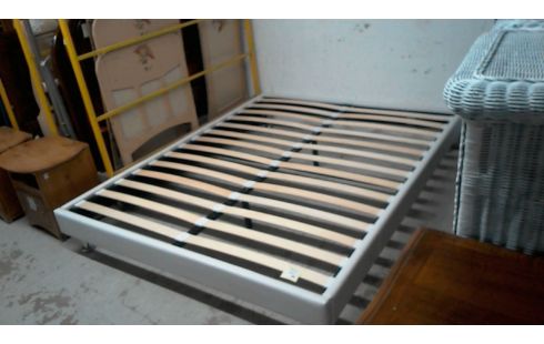 CAMA 160X200 IMITACIÓN CUERO BLANCO COMPLETO