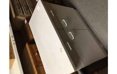 MEUBLE BAS BLANC DE CUISINE 2 P 2 T