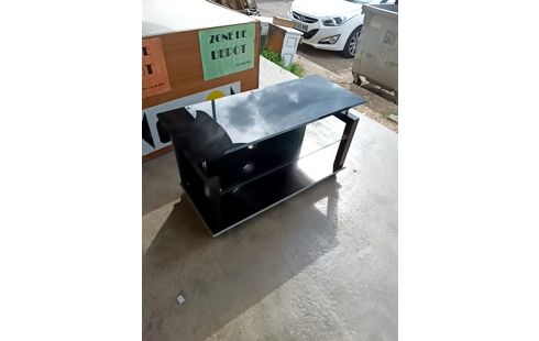 MEUBLE TV VERRE NOIR FUMÉ
