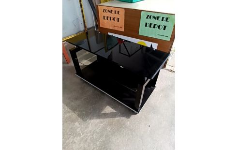 MEUBLE TV VERRE NOIR FUMÉ