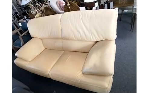 CANAPE 3 PLACES CUIR JAUNE