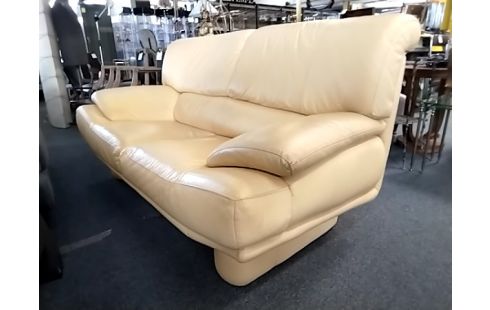 CANAPE 3 PLACES CUIR JAUNE