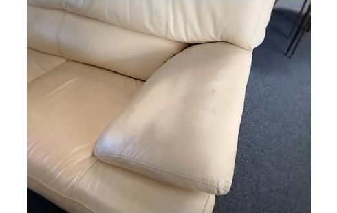 CANAPE 3 PLACES CUIR JAUNE