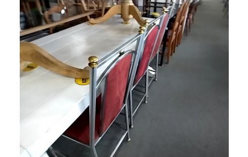 CHAISE VELOUR ROUGE ROCHE ET BOBOIS LOT DE 4