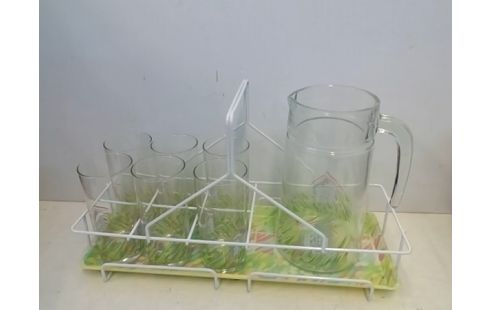 SERVICE ORANGEADE AVEC PLATEAU (6 VERRES + CARAFE)