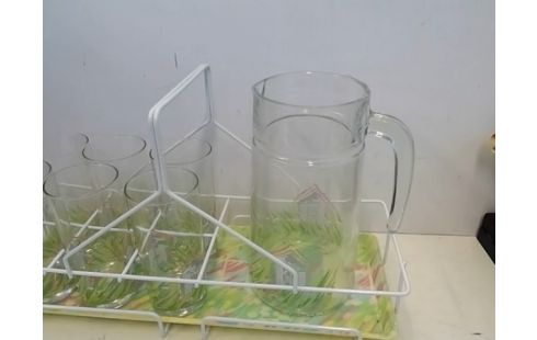 SERVICE ORANGEADE AVEC PLATEAU (6 VERRES + CARAFE)