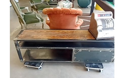 MEUBLE TV ACIER BOIS