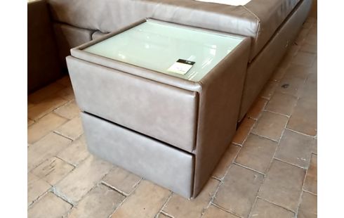 LIT boxspring 180/210 + 2 chevets à tiroirs pu brun