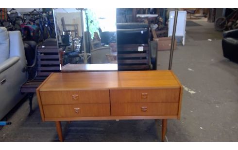 COIFFEUSE TECK VINTAGE 4 TIROIRS