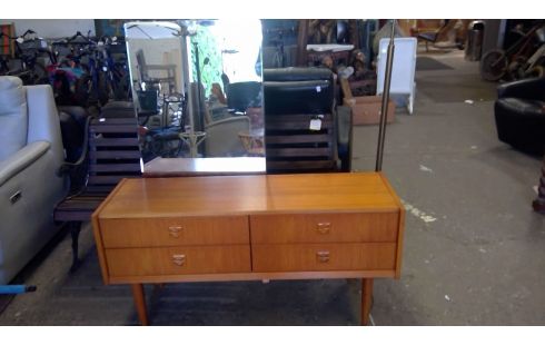 COIFFEUSE TECK VINTAGE 4 TIROIRS