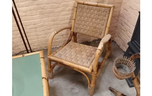 SALON DE JARDIN EN BAMBOU 3 PIECES