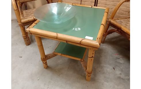 SALON DE JARDIN EN BAMBOU 3 PIECES