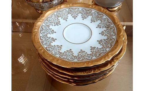 SERVICE A CAFE moka bord dore porcelaine rzb