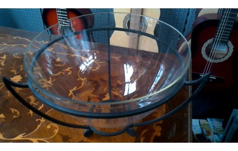 VASE GLACE FER FORGE