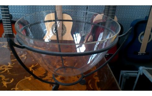 VASE GLACE FER FORGE