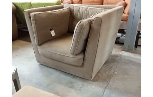 FAUTEUIL TISSU SABLE CARRE