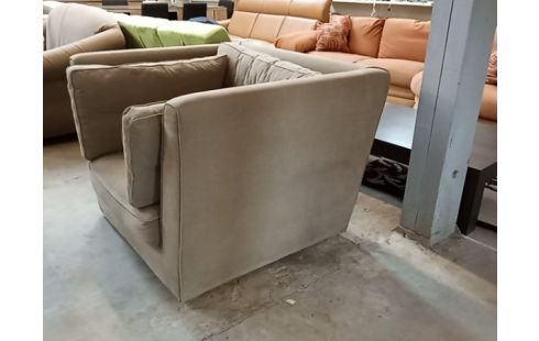 FAUTEUIL TISSU SABLE CARRE