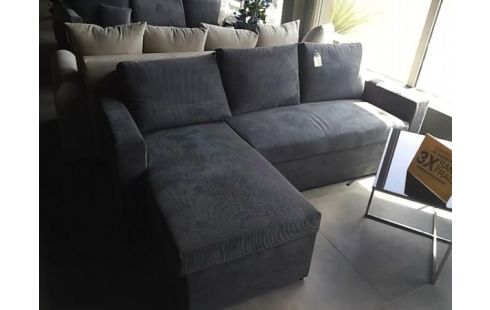 CANAPE ANGLE CONVERTIBLE GRIS COFFRE