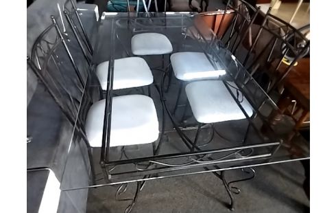 TABLE RECTANGULAIRE VERRE TUBE