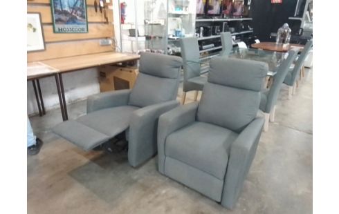 FAUTEUIL RELAX TISSU GRIS L'UNITE