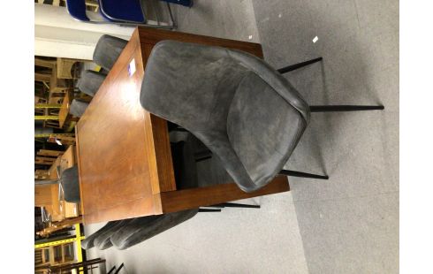 CHAISE MICROFIBRES GRIS LOT DE 8