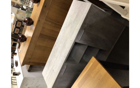 MEUBLE BAS COULEUR HETRE GRIS 2 PORTES