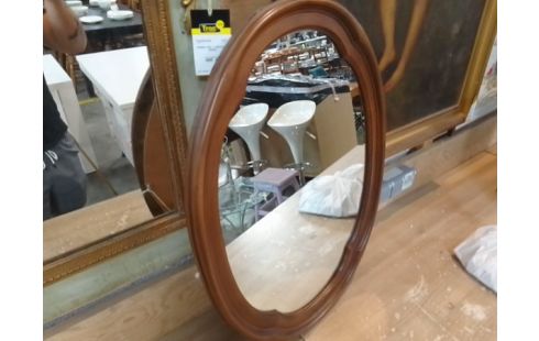 MIROIR OVALE CADRE BOIS