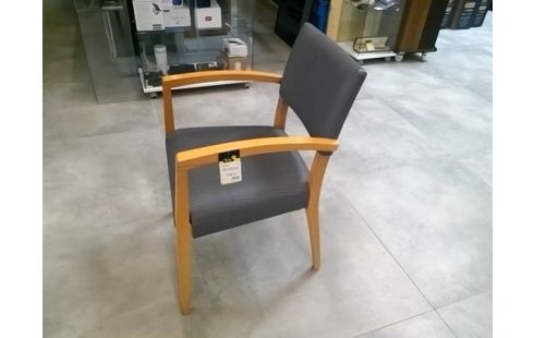 CHAISE D'ACCUEIL ASSISE GRISE EMPIETEMENT BOIS