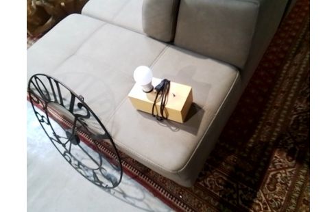 LAMPE DE CHEVET CUBE BOIS